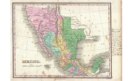 Old map of mexico Texas